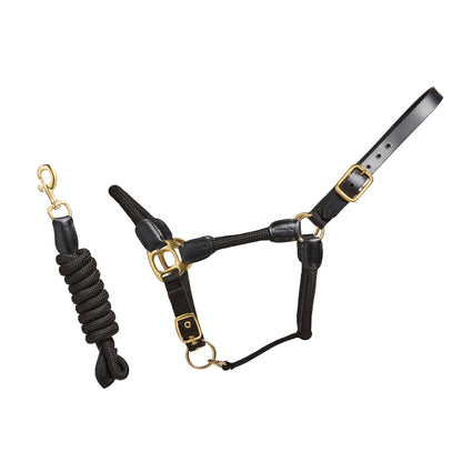 CAMEO Rope Leather Headcollar and Leadrope