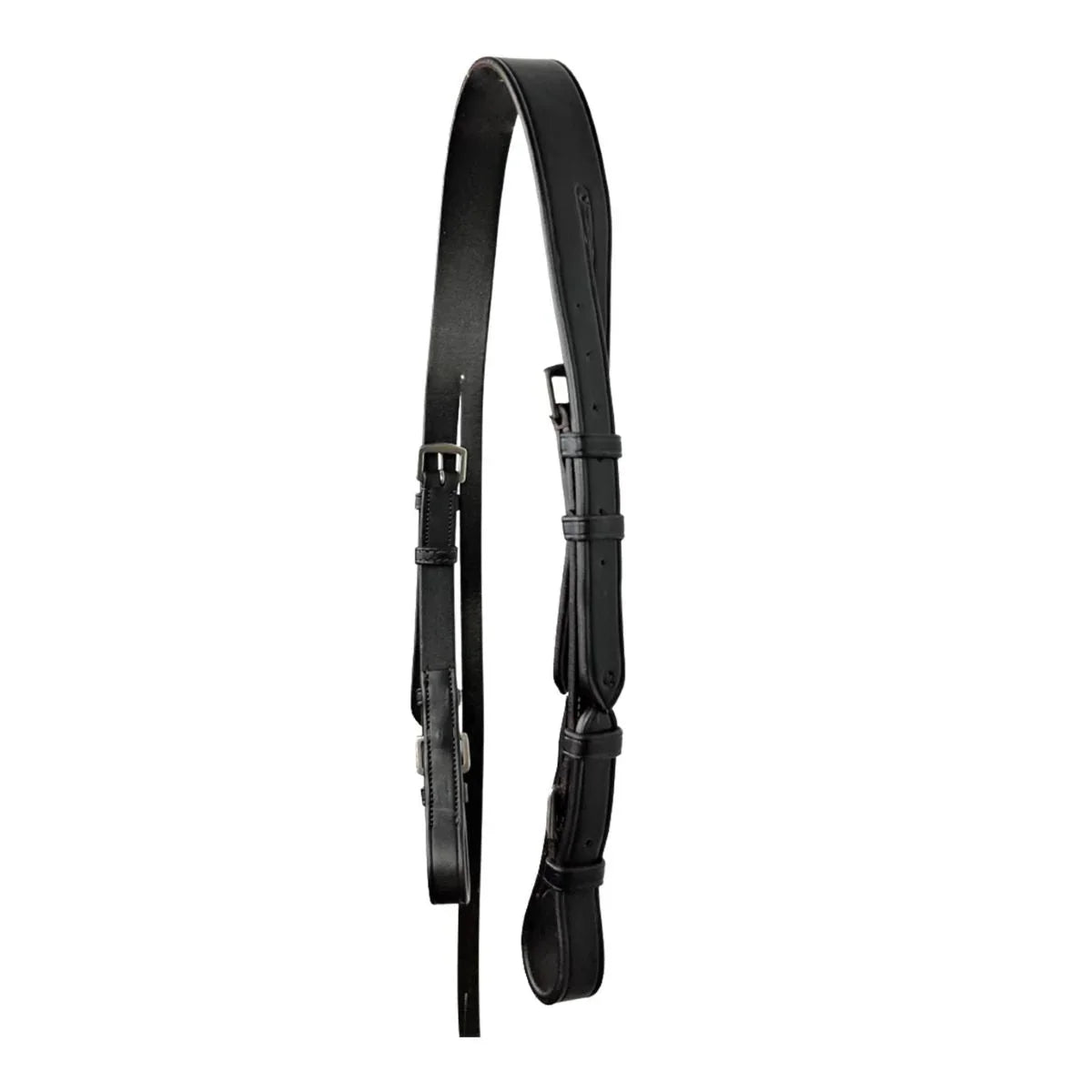 EcoRider Classic Leather Headpiece separate set featuring 3/4" buckled cheeks, a plain flat browband, and split poll straps.