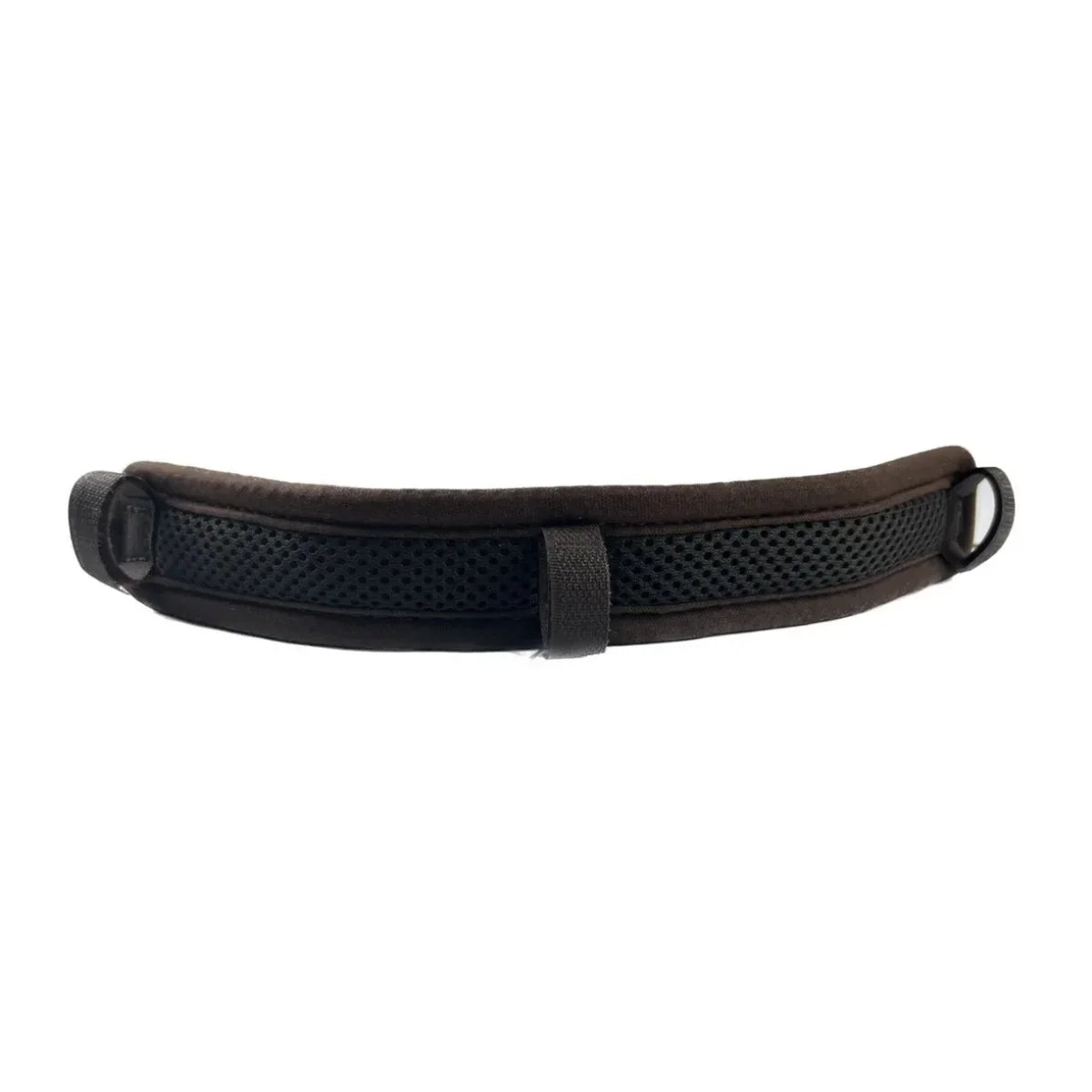 EcoRider Eventair Chin Guard featuring breathable air mesh, perforated shock-absorbing padding, and low-profile velcro attachments.