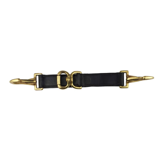 Black EcoRider Newmarket Attachment featuring solid brass trigger clips, a central D-ring, and adjustable leather strap.