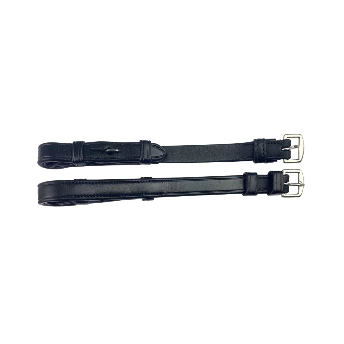 Black EcoRider Perfect Fit leather cheekpieces separate pair with adjustable buckle fittings and hook stud closures.
