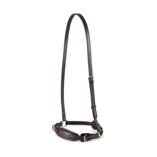 EcoRider Perfect Fit Drop Leather Noseband separate featuring dual-axis adjustments, a comfort-padded front strap, and durable eco-leather.