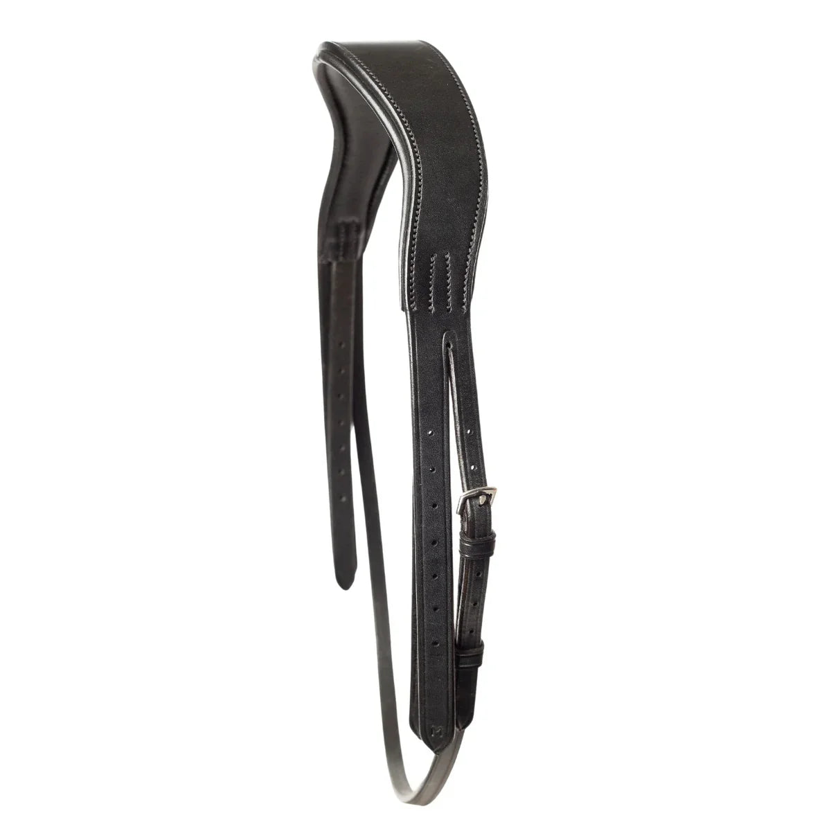Black EcoRider Perfect Fit anatomic leather headpiece separate with plush comfort padding and adjustable split cheek straps.