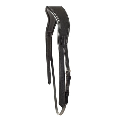 Black EcoRider Perfect Fit anatomic leather headpiece separate with plush comfort padding and adjustable split cheek straps.