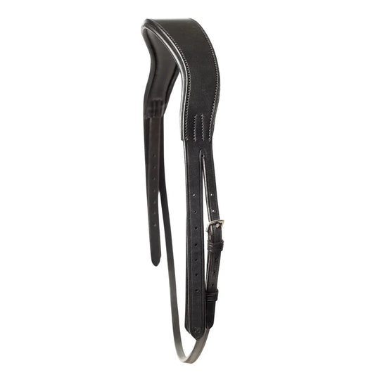 Black EcoRider Perfect Fit anatomic leather headpiece separate with plush comfort padding and adjustable split cheek straps.