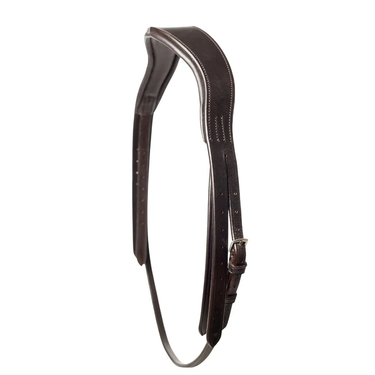 Brown EcoRider Perfect Fit anatomic leather headpiece separate with plush comfort padding and adjustable split cheek straps.