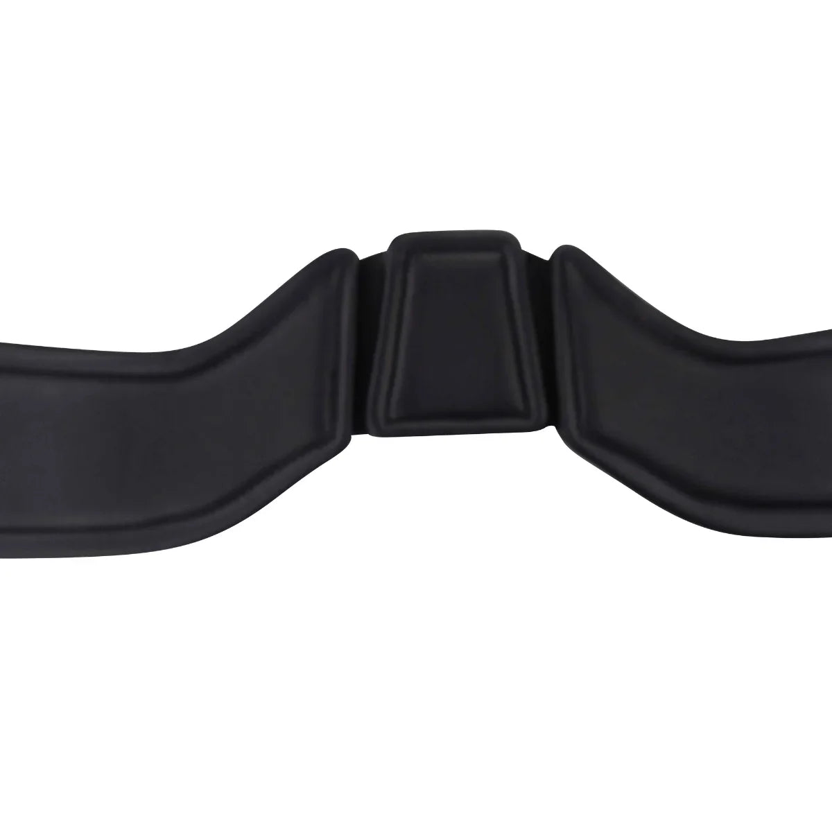 Close-up of the padded three-panel segmented design on the underside of the Black EcoRider SeamFree Anatomic Dressage Girth.