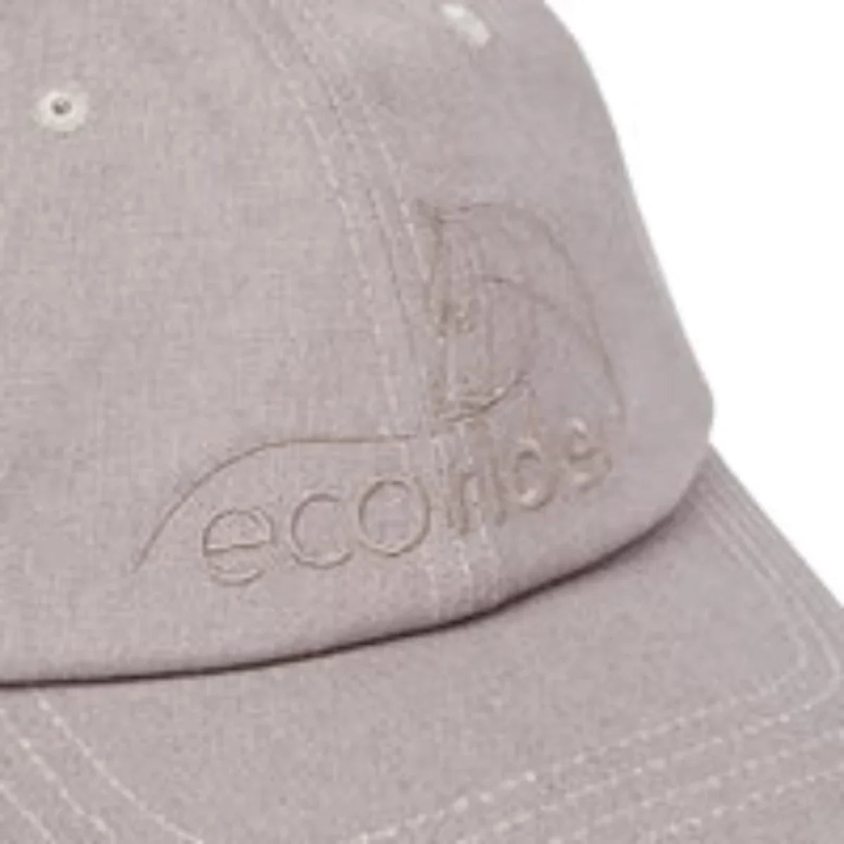 Side view of the breathable EcoRider Organic Cotton & Bamboo Baseball Cap in Grey, showing the structured six-panel profile.
